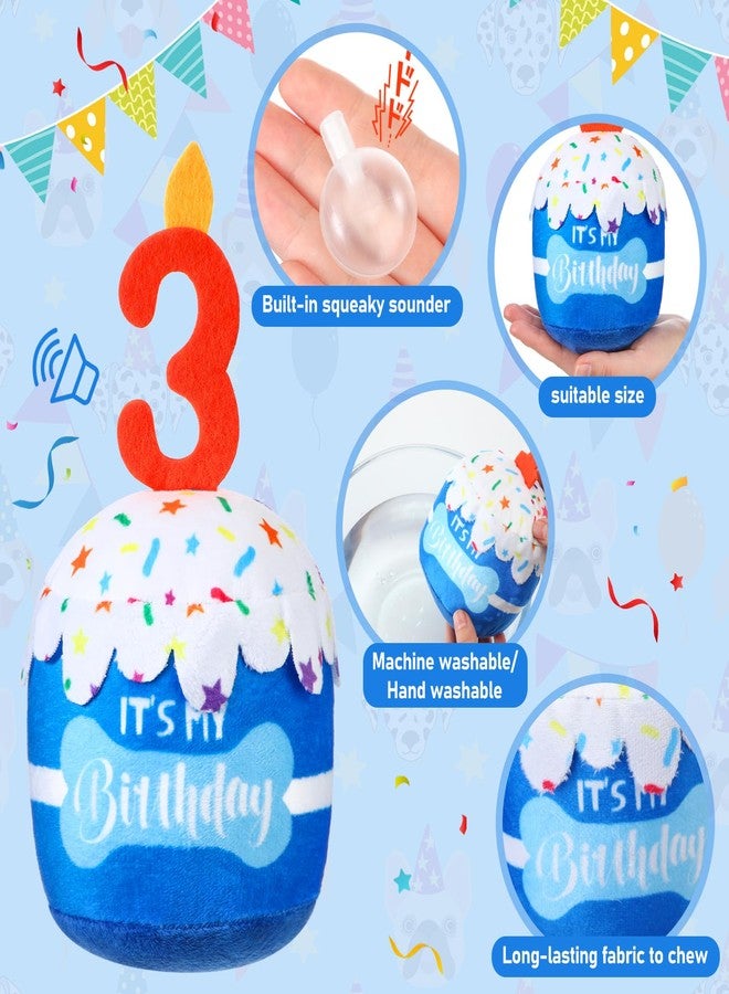 Cutecrop مجموعة هدايا عيد الميلاد الثالث للكلاب من كيوت كروب، زينة عيد ميلاد وكريسماس للكلاب (ذكور وإناث)، قبعة زرقاء، منديل، لعبة كعكة تصدر صوتاً، طقم طبعة مخلب للحيوانات الأليفة الصغيرة والمتوسطة والكبيرة - Image 4